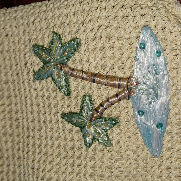 Cappelli Vintage Tropical Straw Bag With Palm Trees & Island - Picture 2 of 5